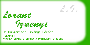lorant izmenyi business card