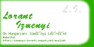 lorant izmenyi business card